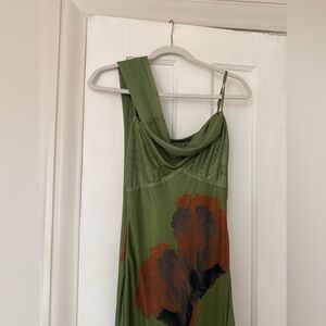 No Surprises Scarfed Floral Maxi Dress Green